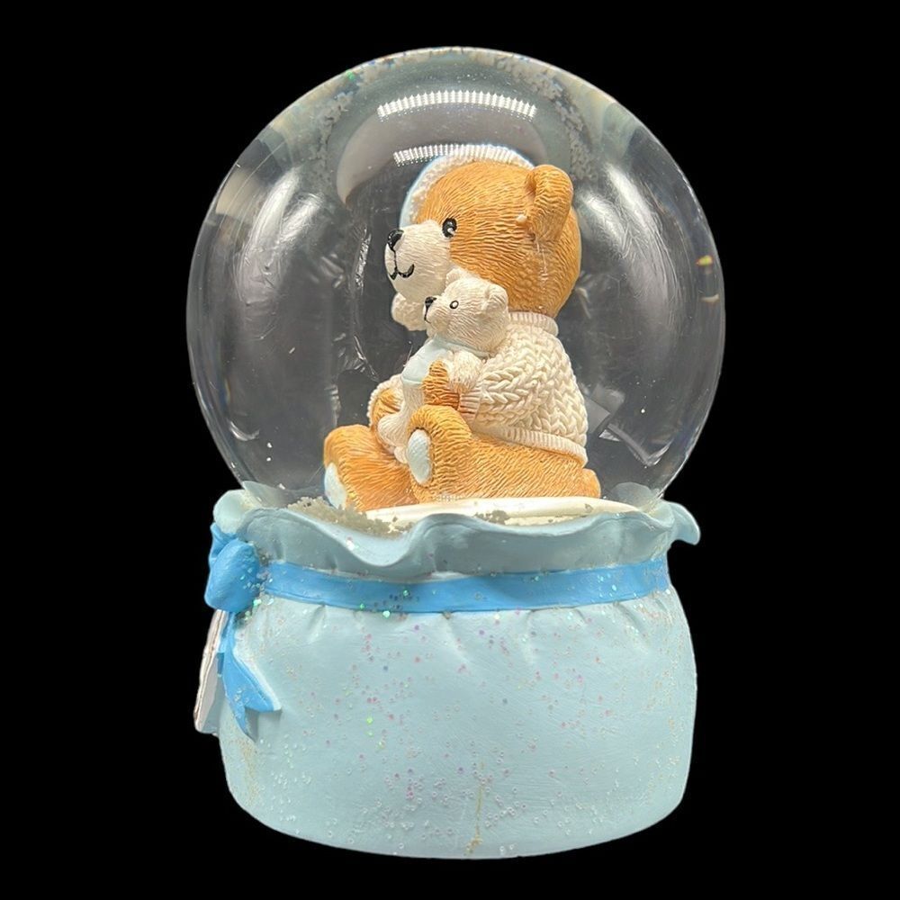Baby’s First Christmas Snow Globe Teddy Bear Music Box St Nicholas Square - Picture 7 of 9